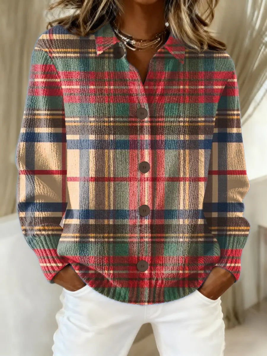 Belivara™ | Women’s Festive Checkered Blouse