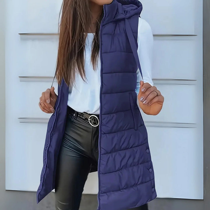Raylaine™ | Warm & Elegant Sleeveless Hooded Puffer Vest