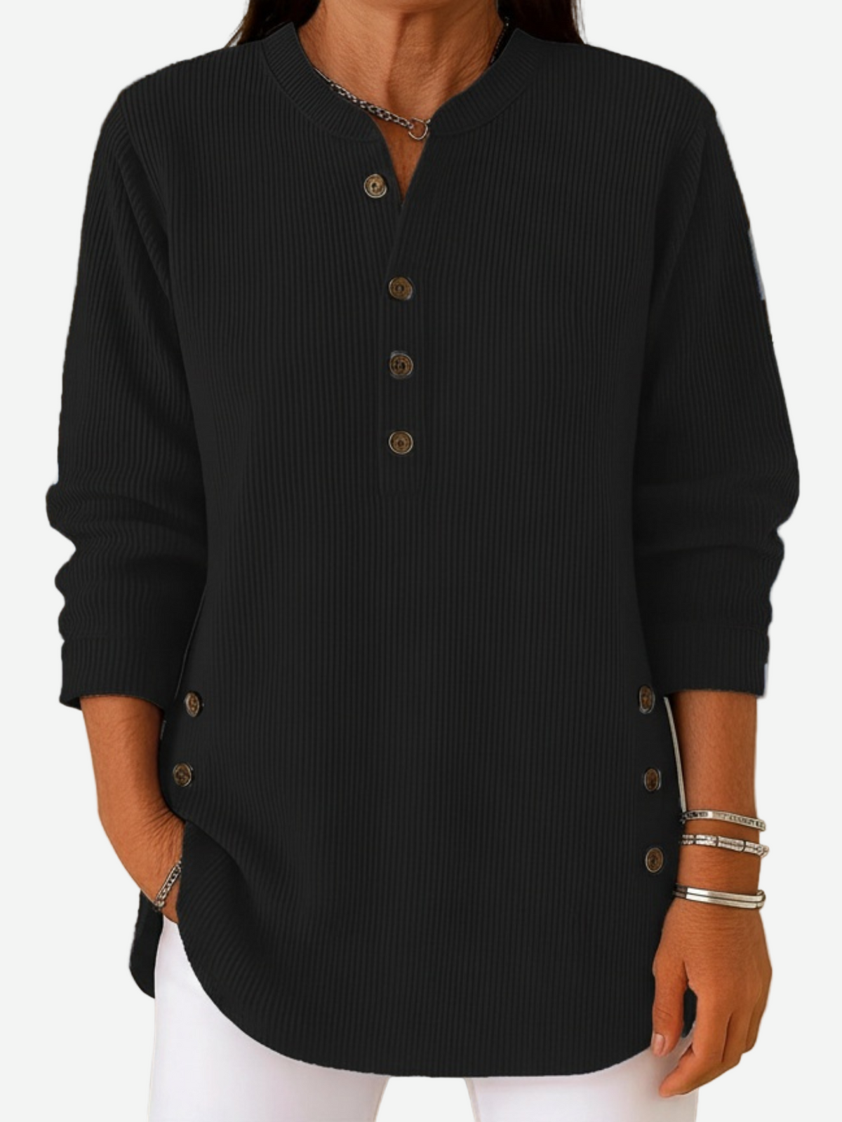 Harvella™ | Long Sleeve Solid Knit Sweater