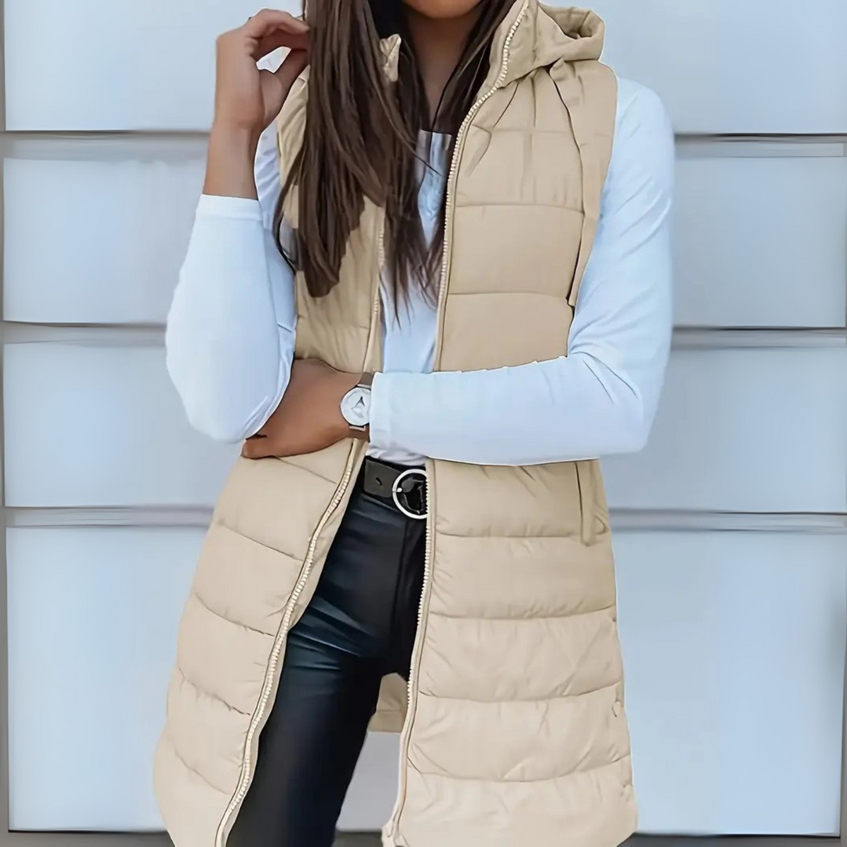 Raylaine™ | Warm & Elegant Sleeveless Hooded Puffer Vest
