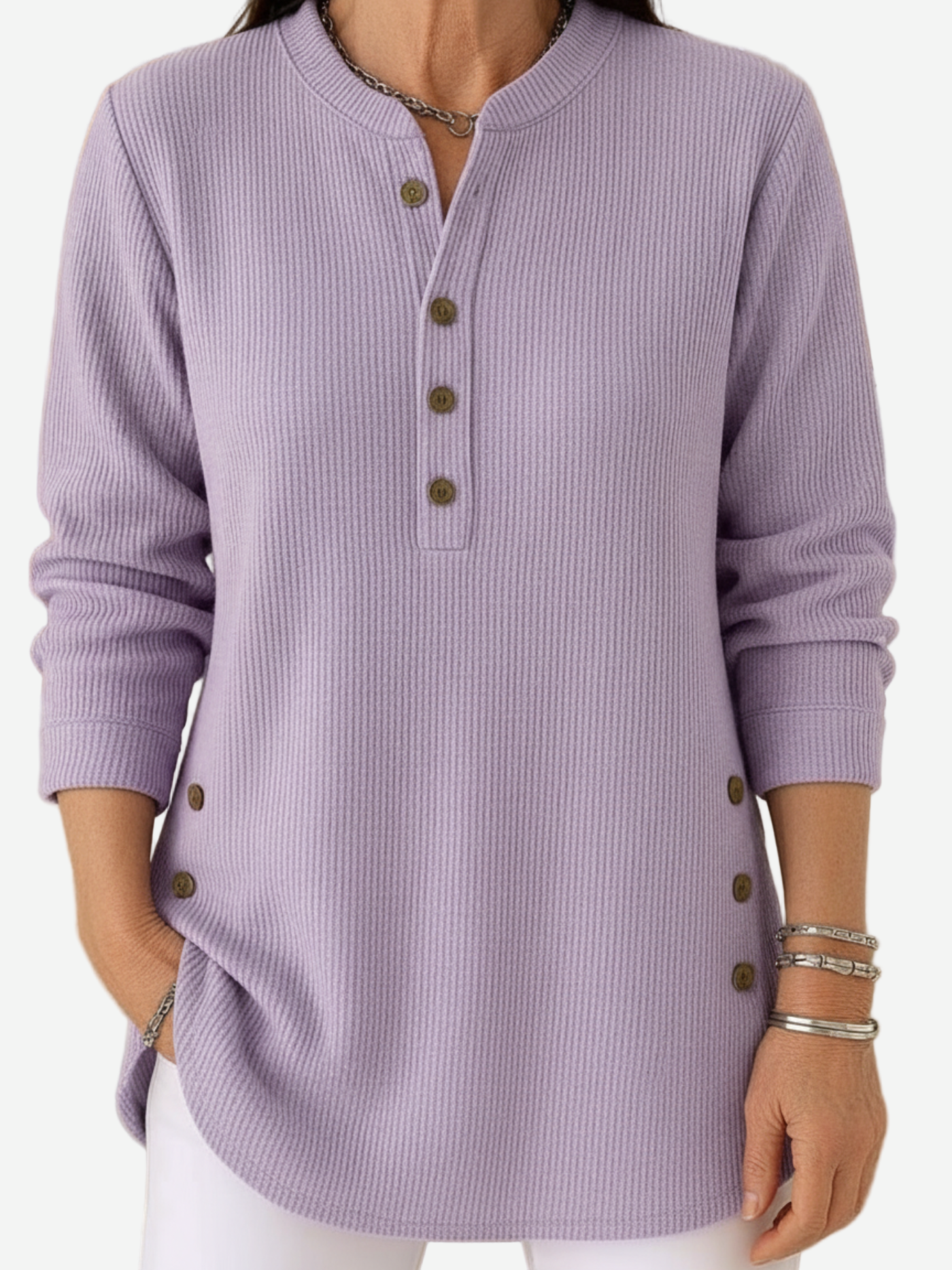 Harvella™ | Long Sleeve Solid Knit Sweater