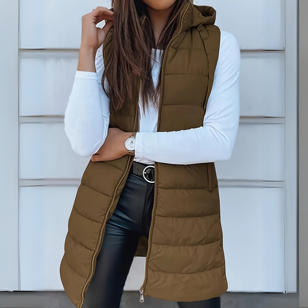 Raylaine™ | Warm & Elegant Sleeveless Hooded Puffer Vest