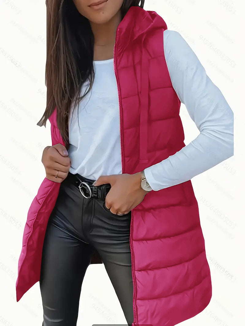 Raylaine™ | Warm & Elegant Sleeveless Hooded Puffer Vest