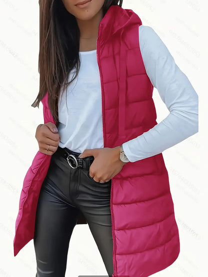 Raylaine™ | Warm & Elegant Sleeveless Hooded Puffer Vest