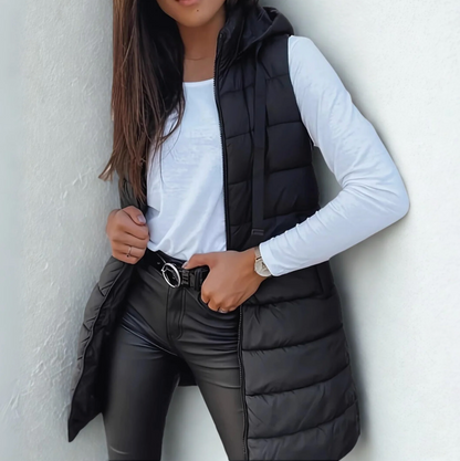 Raylaine™ | Warm & Elegant Sleeveless Hooded Puffer Vest