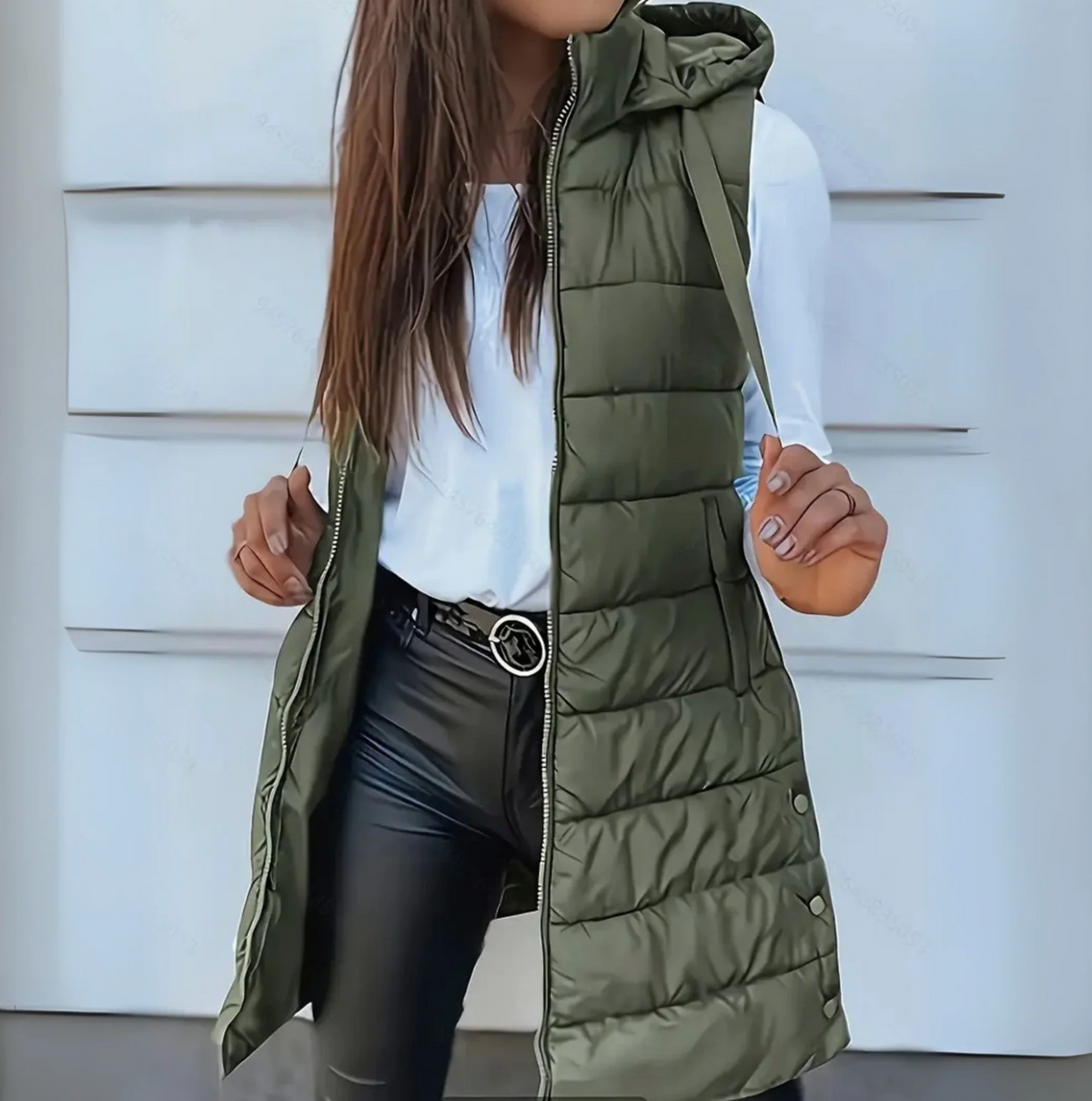 Raylaine™ | Warm & Elegant Sleeveless Hooded Puffer Vest