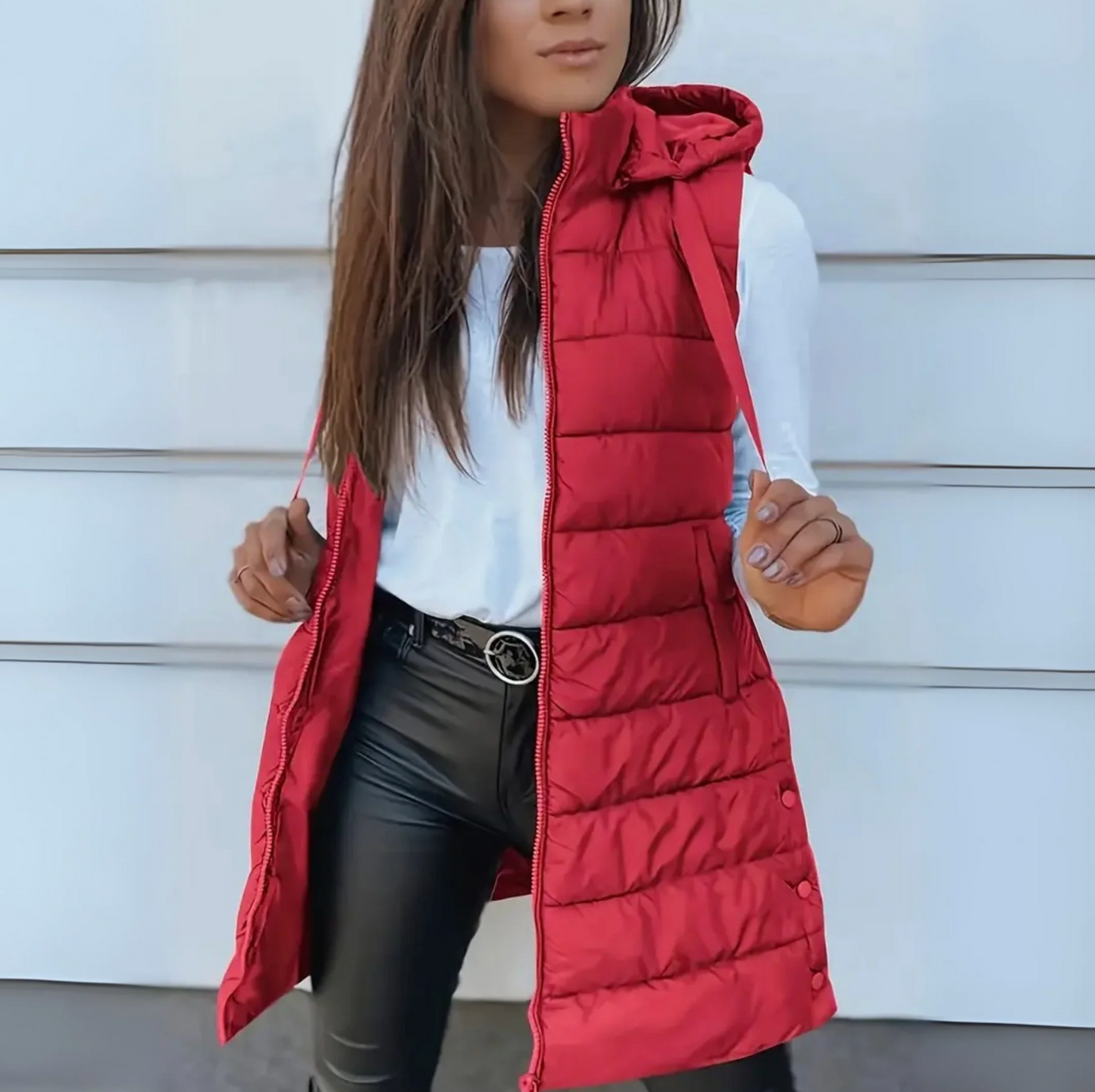 Raylaine™ | Warm & Elegant Sleeveless Hooded Puffer Vest