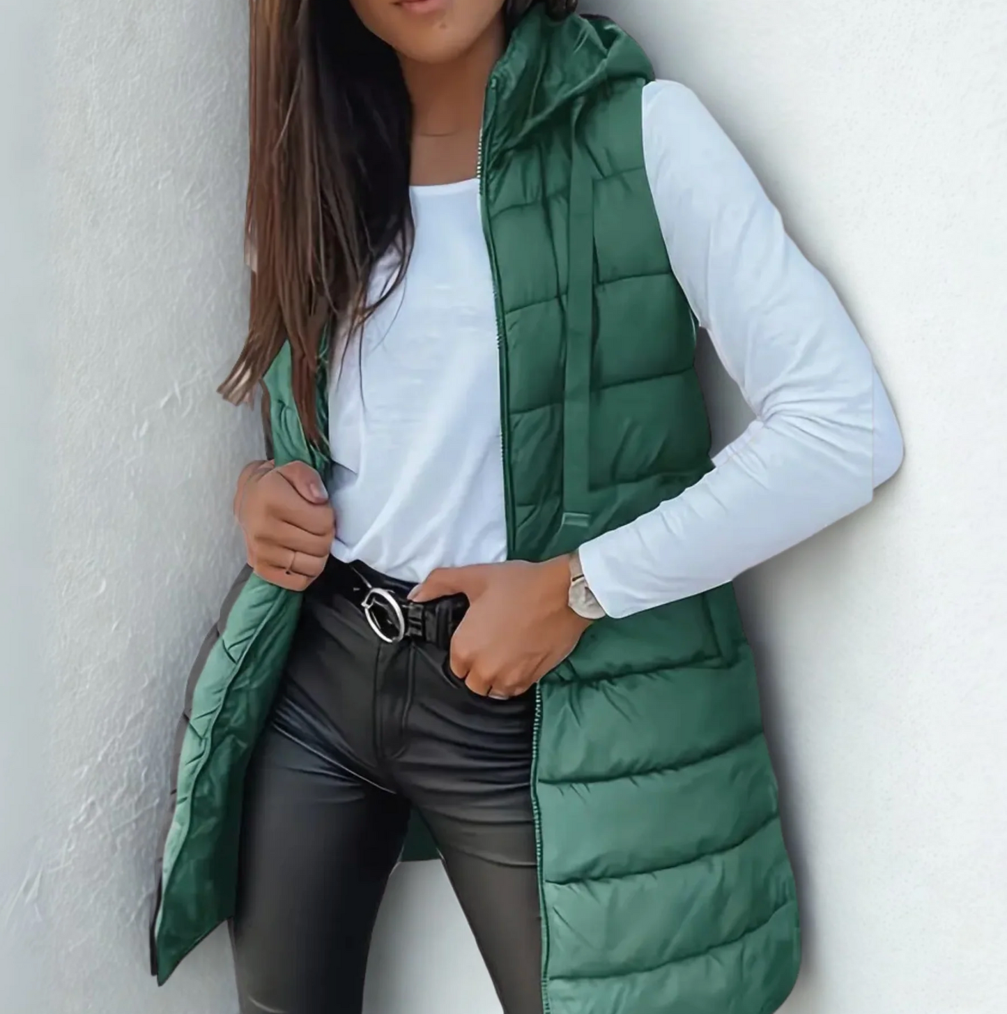 Raylaine™ | Warm & Elegant Sleeveless Hooded Puffer Vest