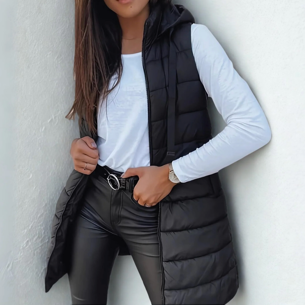 Raylaine™ | Warm & Elegant Sleeveless Hooded Puffer Vest