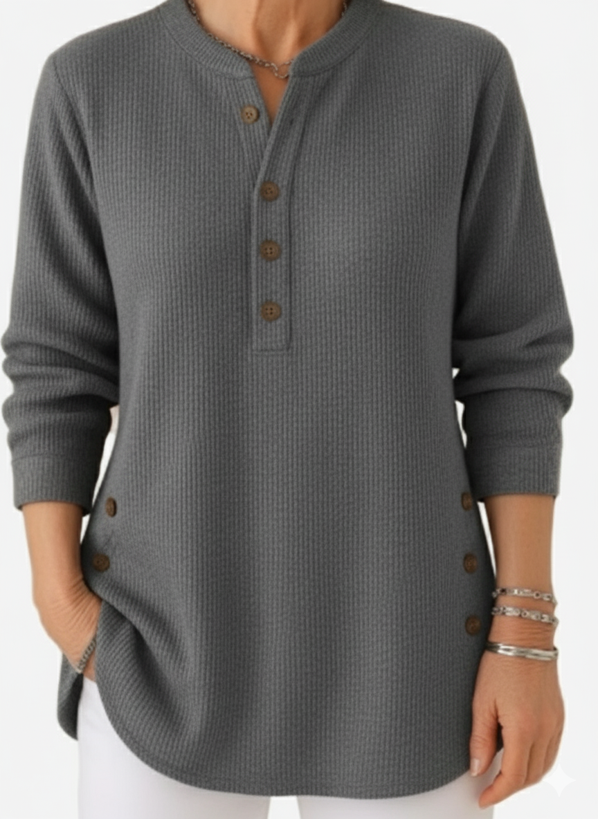 Harvella™ | Long Sleeve Solid Knit Sweater