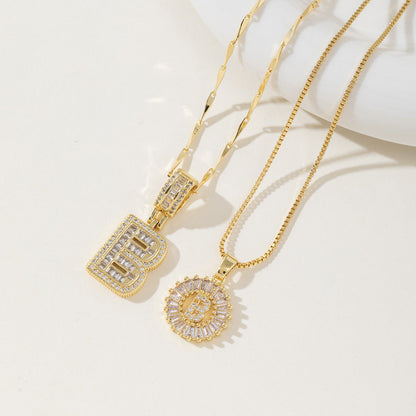 AISHA™ - Elegant 2-Pack Initial Letter Pendant Necklaces