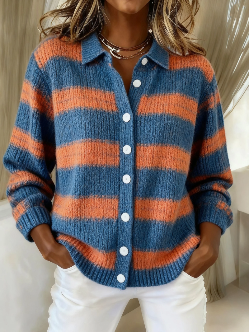 Livia | Striped Knitted Cardigan