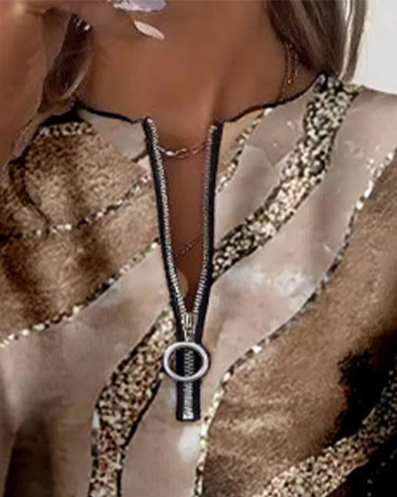 Vintoria™ | Half-Zip Sweatshirt With Vintage Print