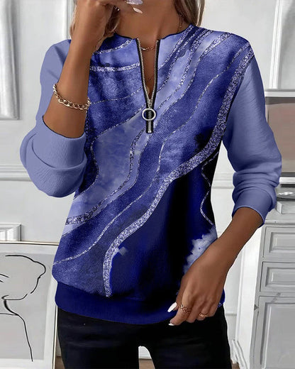 Vintoria™ | Half-Zip Sweatshirt With Vintage Print