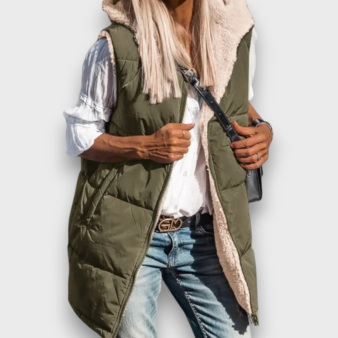 Marlise™ | Reversible Fleece-Lined Hooded Vest