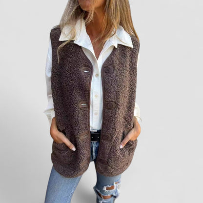 Lynovia™ | Button-Down Short Warm Vest