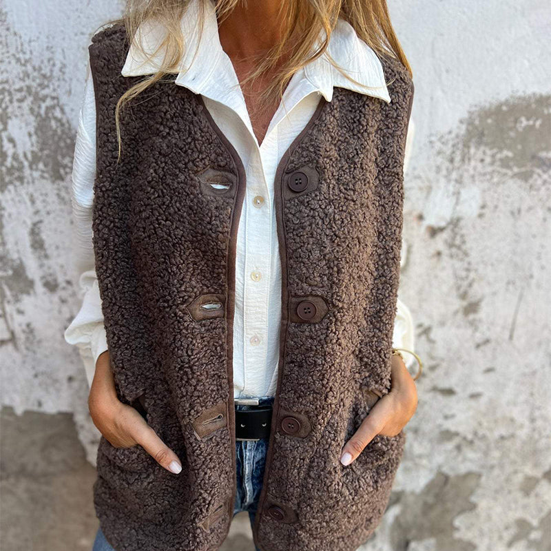 Lynovia™ | Button-Down Short Warm Vest