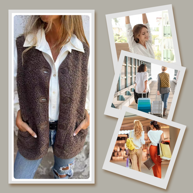 Lynovia™ | Button-Down Short Warm Vest