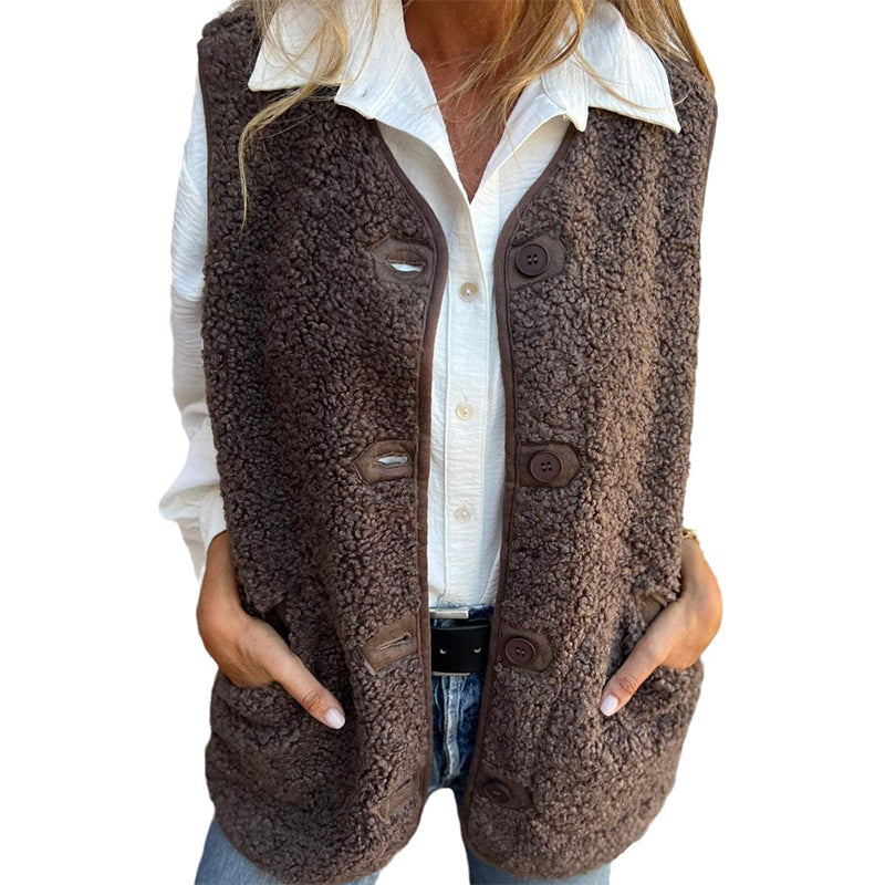 Lynovia™ | Button-Down Short Warm Vest